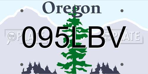 095LBV Oregon License Plate