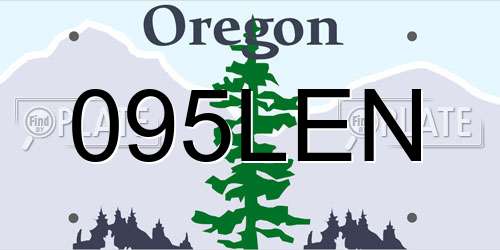 095LEN Oregon License Plate