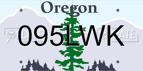 095LWK Oregon License Plate