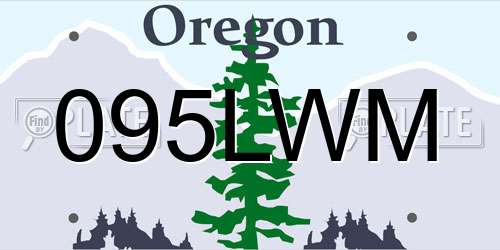 095LWM Oregon License Plate
