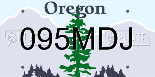 095MDJ Oregon License Plate