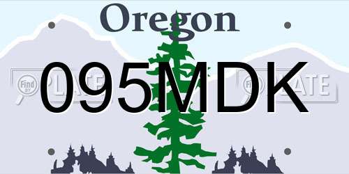 095MDK Oregon License Plate
