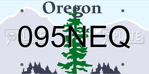 095NEQ Oregon License Plate