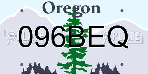 096BEQ Oregon License Plate