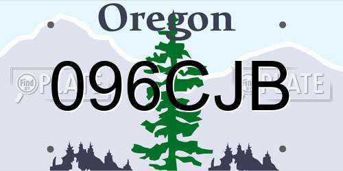 096CJB Oregon License Plate