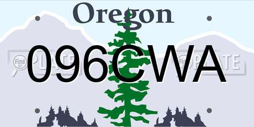096CWA Oregon License Plate