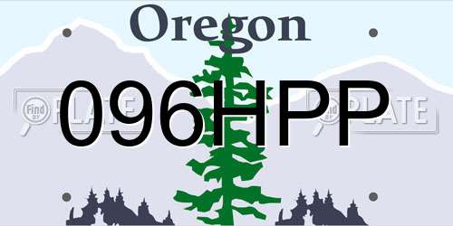 096HPP Oregon License Plate