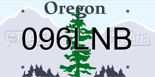 096LNB Oregon License Plate