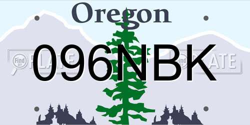 096NBK Oregon License Plate