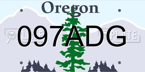 097ADG Oregon License Plate