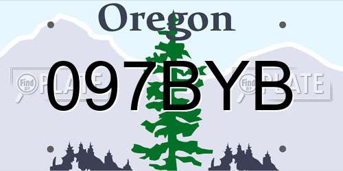 097BYB Oregon License Plate