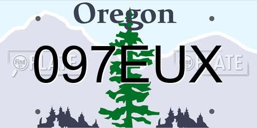 097EUX Oregon License Plate