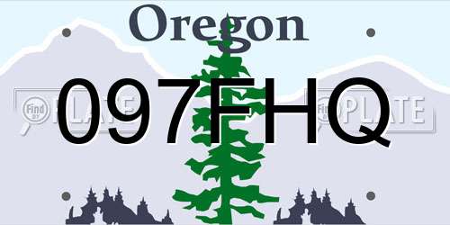 097FHQ Oregon License Plate