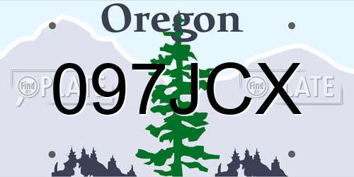 097JCX Oregon License Plate