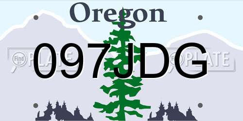 097JDG Oregon License Plate