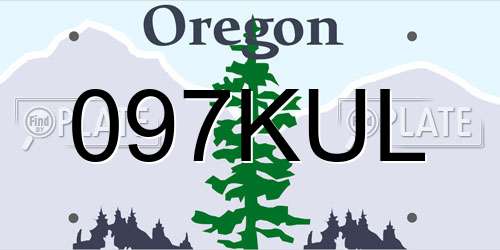097KUL Oregon License Plate