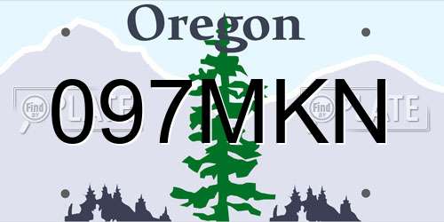 097MKN Oregon License Plate