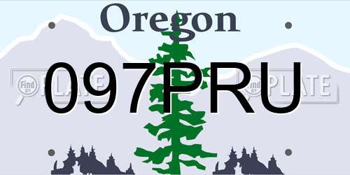 097PRU Oregon License Plate