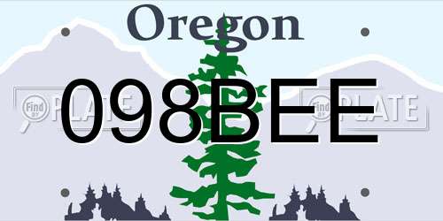 098BEE Oregon License Plate