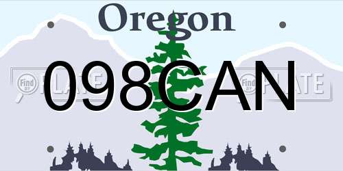 098CAN Oregon License Plate