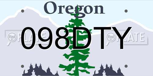 098DTY Oregon License Plate