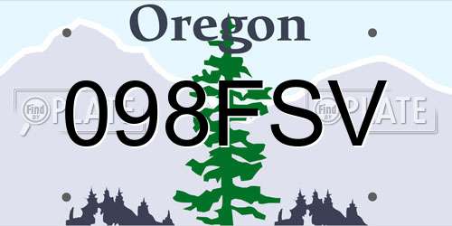 098FSV Oregon License Plate