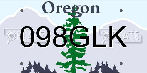 098GLK Oregon License Plate