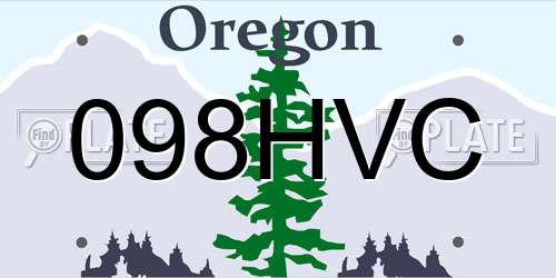 098HVC Oregon License Plate