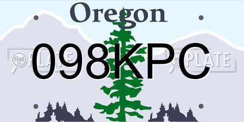 098KPC Oregon License Plate