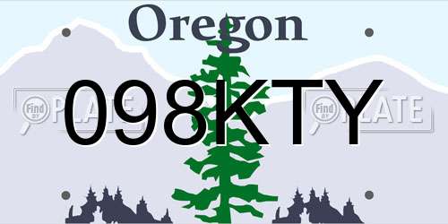 098KTY Oregon License Plate