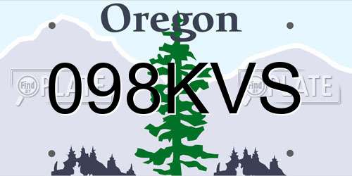 098KVS Oregon License Plate