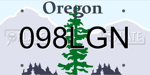 098LGN Oregon License Plate