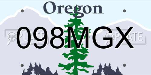 098MGX Oregon License Plate