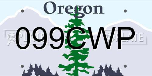 099CWP Oregon License Plate