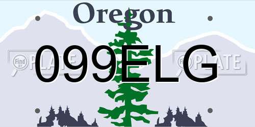099ELG Oregon License Plate