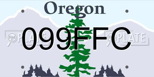 099FFC Oregon License Plate