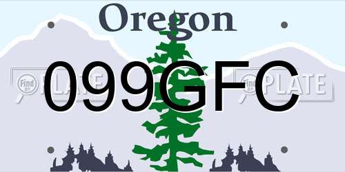 099GFC Oregon License Plate