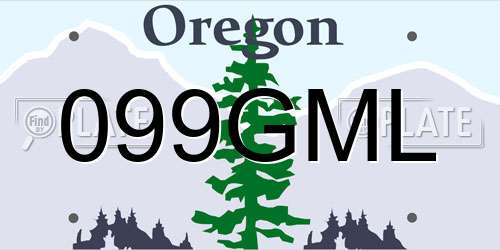 099GML Oregon License Plate