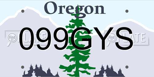 099GYS Oregon License Plate