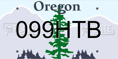 099HTB Oregon License Plate