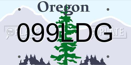 099LDG Oregon License Plate