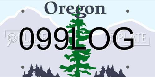 099LOG Oregon License Plate