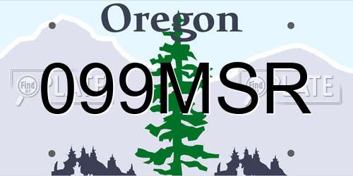 099MSR Oregon License Plate
