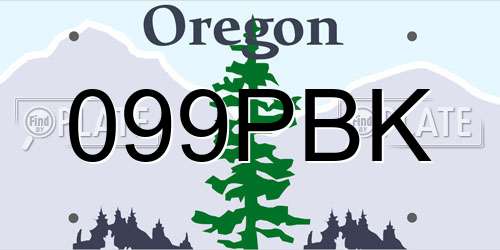 099PBK Oregon License Plate