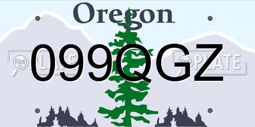 099QGZ Oregon License Plate