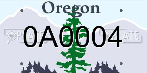 0A0004 Oregon License Plate