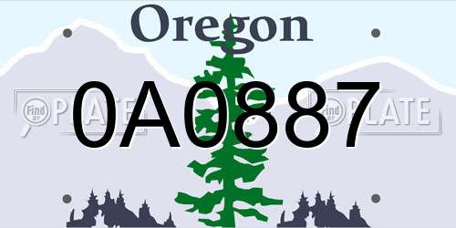 0A0887 Oregon License Plate
