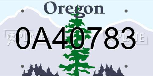 0A40783 Oregon License Plate