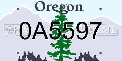 0A5597 Oregon License Plate