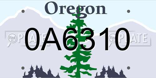 0A6310 Oregon License Plate